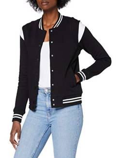 Urban Classics Damen TB3776-Ladies Organic Inset College Sweat Jacket Jacken, Black/White, S von Urban Classics