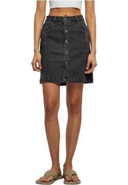 Urban Classics Damen TB6039-Ladies Organic Stretch Button Denim Skirt Rock, Black Washed, 28 von Urban Classics