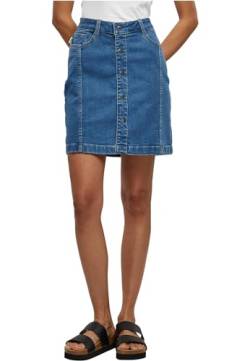 Urban Classics Damen Ladies Organic Stretch Button Denim Skirt Rock, Clearblue Washed, 29 von Urban Classics