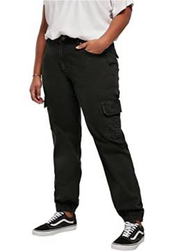 Urban Classics Damen Ladies Organic Stretch Denim Cargo Pants Hose, Black Washed, 34 von Urban Classics