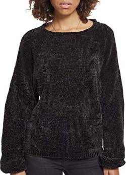 Urban Classics Damen TB2354-Ladies Oversize Chenille Sweater Sweatshirt, Schwarz (Black 00007), X-Large von Urban Classics