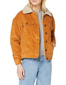 Urban Classics Damen Ladies Oversize Sherpa Corduroy Jacket Jacke, Toffee/beige, 3XL von Urban Classics