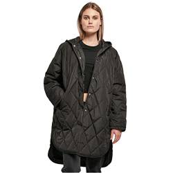 Urban Classics Damen Ladies Oversized Diamond Quilted Hooded Coat Mantel, Schwarz, S EU von Urban Classics