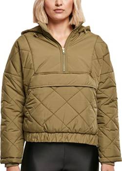 Urban Classics Damen TB4555-Ladies Oversized Diamond Quilted Pull Over Jacket Jacke, tiniolive, L von Urban Classics