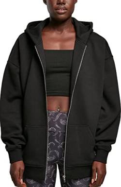 Urban Classics Damen Ladies Oversized Zip Hoody Cardigan Sweater, black, 3XL von Urban Classics