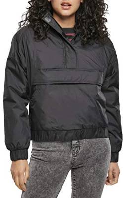 Urban Classics Damen Ladies Panel Padded Pull Over Jacket Jacken, Black, L von Urban Classics