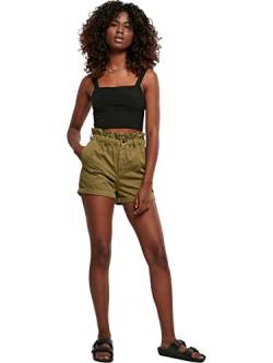 Urban Classics Damen TB4798-Ladies Paperbag Klassische Shorts, Khaki, 26 von Urban Classics