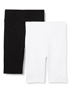 Urban Classics Damen Ladies Radler-Hose High Waist Cycle Yoga-Shorts, Black/White, M von Urban Classics