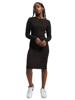 Urban Classics Damen Ladies Rib Dress Kleid, Schwarz (Black 7), 40 (Herstellergröße: L) von Urban Classics