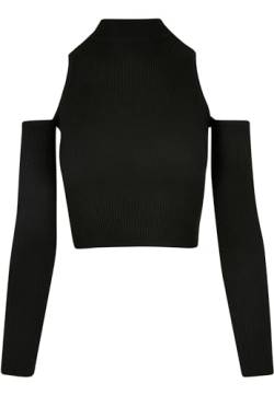 Urban Classics Damen Ladies Rib Knit Cut Out Sleeve Longsleeve T-Shirt, black, XXL von Urban Classics