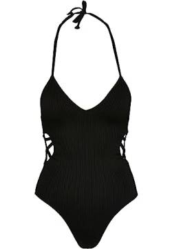 Urban Classics Damen Ladies Rib Swimsuit Badeanzug, Black, S von Urban Classics