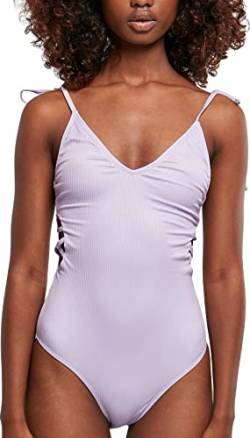 Urban Classics Damen Ladies Rib Swimsuit Badeanzug, Lilac, S von Urban Classics