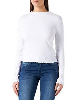 Urban Classics Damen Ladies Rib Turtelneck Longsleeve T-Shirt, White, XL von Urban Classics