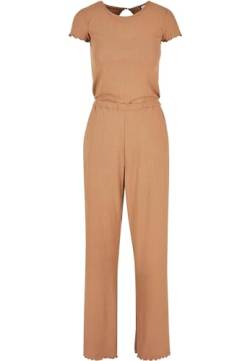 Urban Classics Damen Ladies Rib Wid Leg Jumpsuit, darktaupe, M von Urban Classics