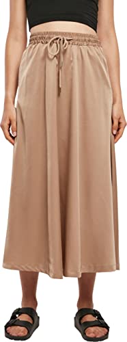 Urban Classics Damen Ladies Satin Midi Skirt, Beige, S von Urban Classics