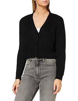 Urban Classics Damen Ladies Short Cardigan Strickjacke, Schwarz (Black 00007), X-Small (Herstellergröße: XS) von Urban Classics