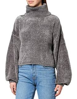 Urban Classics Damen TB4516-Ladies Short Chenille Turtleneck Sweater Sweatshirt, Asphalt, XS von Urban Classics