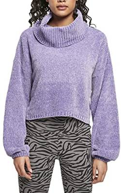 Urban Classics Damen Ladies Short Chenille Turtleneck Sweater Sweatshirt, Lavender, L von Urban Classics