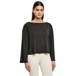 Urban Classics Damen Ladies Short Modal Bateau Necklinie Longsleeve T Shirt, Schwarz, XS EU von Urban Classics