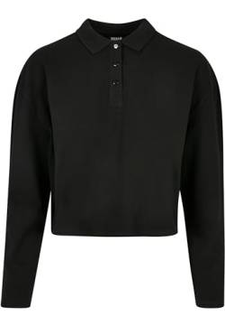 Urban Classics Damen Ladies Short Oversized Polo Longsleeve T Shirt, Schwarz, XS EU von Urban Classics
