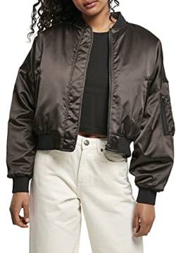 Urban Classics Damen Ladies Short Oversized Satin Bomber Jacket Jacke, Black, XS von Urban Classics