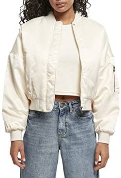 Urban Classics Damen TB4542-Ladies Short Oversized Satin Bomber Jacket Jacke, whitesand, M von Urban Classics