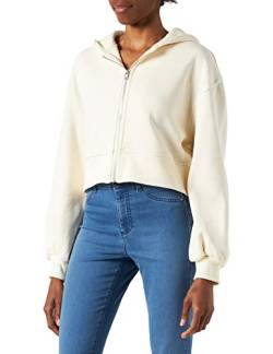 Urban Classics Damen Ladies Short Oversized Zip Jacket Sweatshirt, whitesand, 4XL von Urban Classics