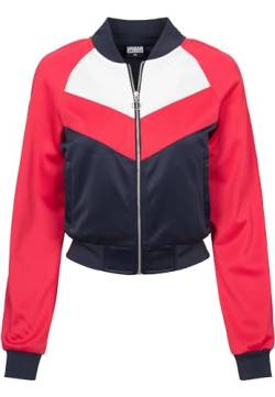 Urban Classics Damen TB1856-Ladies Short Raglan Track Jacket Sweatjacke, Mehrfarbig (Navy/Fire Red/White 01224), Small von Urban Classics