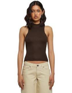 Urban Classics Damen Ladies Short Rib Knit Turtleneck Top T-Shirt, brown, S von Urban Classics