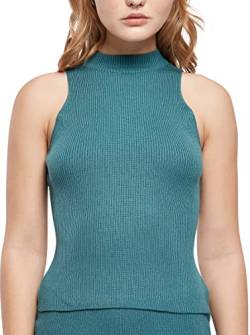 Urban Classics Damen Ladies Short Rib Knit Turtleneck Top T-Shirt, jasper, XS von Urban Classics