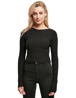 Urban Classics Damen Ladies Short Rib Knit Twisted Back Sweater Sweatshirt, Black, S von Urban Classics