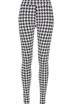 Urban Classics Damen Ladies Soft AOP Leggings, Blackhoundstooth, 5XL von Urban Classics