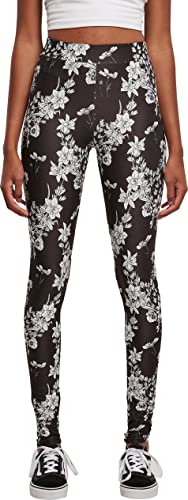Urban Classics Damen Ladies Soft AOP Leggings Yoga Pants, blackflower, XL von Urban Classics