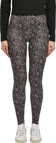 Urban Classics Damen Ladies Soft AOP Leggings Yoga Pants, blackline, M von Urban Classics