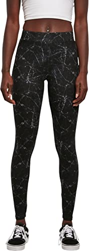 Urban Classics Damen Ladies Soft AOP Leggings Yoga Pants, blackmarble, XS von Urban Classics
