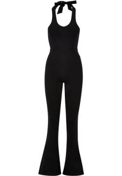 Urban Classics Damen Ladies Stretch Interlock Neckholder Jumpsuit T-Shirt, Black, 5XL von Urban Classics