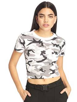 Urban Classics Damen TB2755-Ladies Stretch Jersey Cropped Tee T-Shirt, Mehrfarbig (Snowcamo 00787), L von Urban Classics