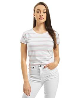 Urban Classics Damen TB3650-Ladies Stripe Cropped Tee T-Shirt, White/girlypink, L von Urban Classics
