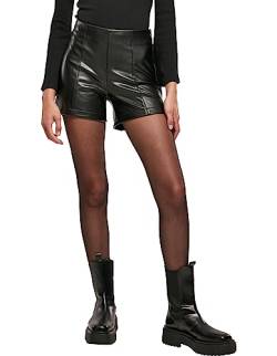 Urban Classics Damen TB5485-Ladies Synthetic Leather Shorts, Black, XS von Urban Classics