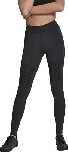 Urban Classics Damen Ladies Tech Biker Leggings, Schwarz (Black 00007), XL von Urban Classics