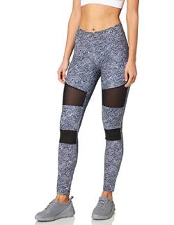 Urban Classics Damen Ladies Tech Mesh AOP Leggings, blackzen, L von Urban Classics