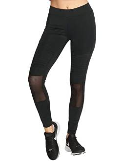 Urban Classics Damen Ladies Tech Mesh Biker Leggings, Schwarz (Black 00007), 36 (Herstellergröße: S) von Urban Classics