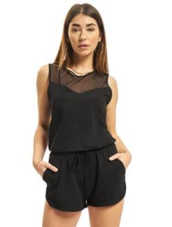 Urban Classics Damen Ladies Tech Mesh Hot Jumpsuits, Schwarz (Black 7), 36 (Herstellergröße: S) von Urban Classics