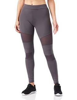 Urban Classics Damen Ladies Tech Mesh Leggings, Dark Grey, M EU von Urban Classics