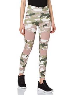 Urban Classics Damen Ladies Tech Mesh Leggings, duskrose camo, M von Urban Classics