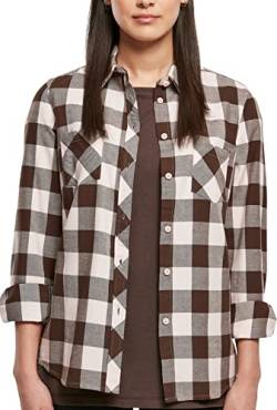 Urban Classics Damen Ladies Turnup Checked Flanell Shirt Hemd, pink/brown, M von Urban Classics