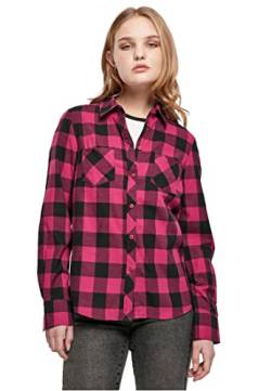 Urban Classics Damen Ladies Turnup Checked Flanell Shirt Hemd, wildviolet/black, L von Urban Classics