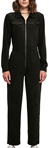 Urban Classics Damen Ladies Velvet Rib Boiler Suit Sweatshirt, Schwarz, XS EU von Urban Classics