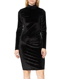 Urban Classics Damen TB4550-Ladies Velvet Turtle Neck Dress Kleid, Schwarz, S von Urban Classics