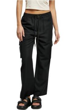 Urban Classics Damen Ladies Vicose Straight Leg Cargo Pants Hose, Black, L von Urban Classics